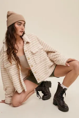 City Streets Plaid Fleece Shacket