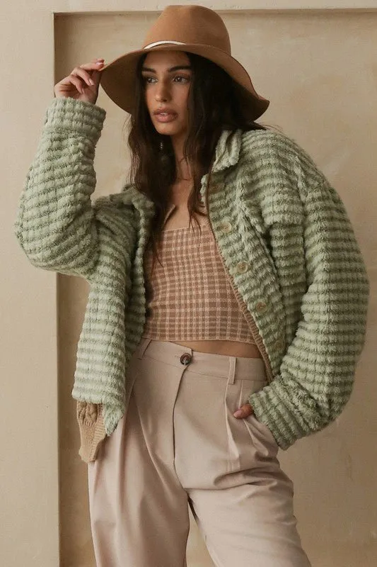 City Streets Plaid Fleece Shacket