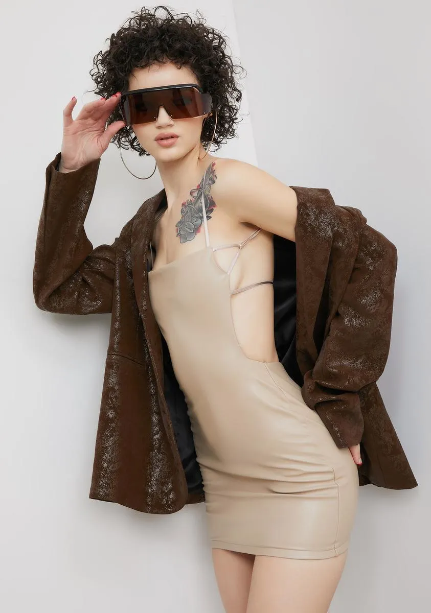 Command Attention Vegan Leather Dress
