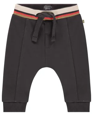 Concrete Sweatpants with Olive & Orange Waistband