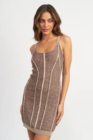 Contrasted Seam Bodycon Dress