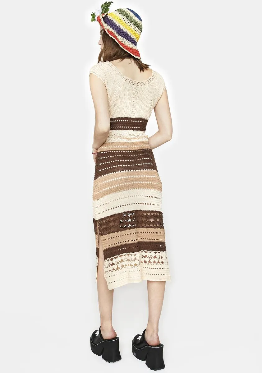 Court And Spark Crochet Midi Dress