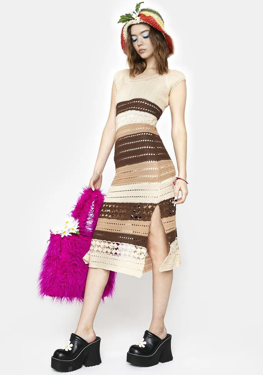 Court And Spark Crochet Midi Dress