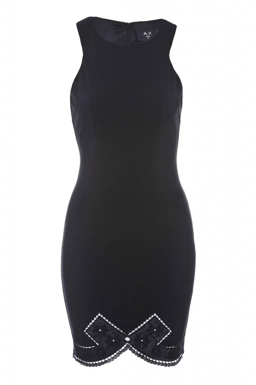 Crochet Bow Hem Bodycon Dress