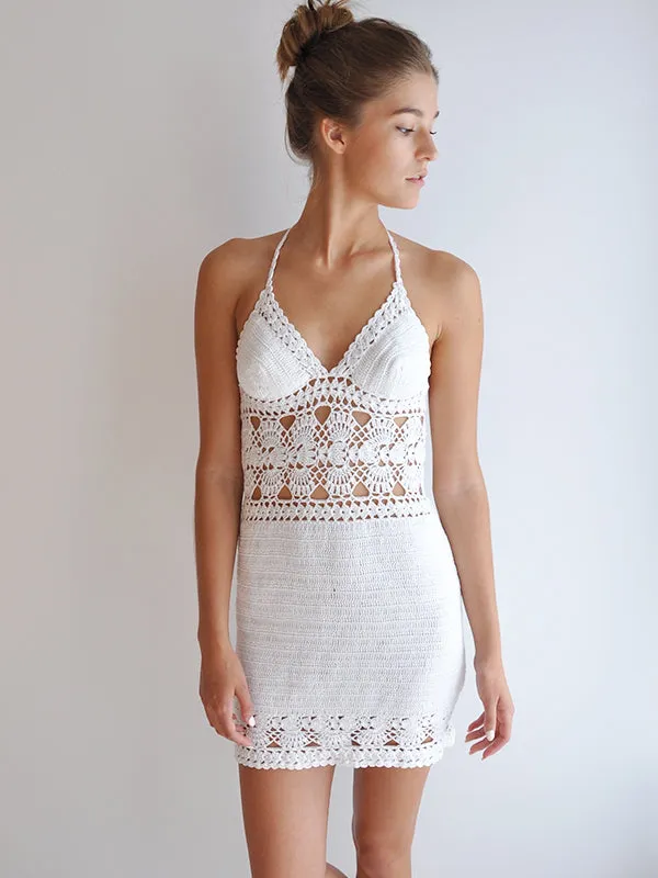 Crochet Filigree Mini Dress