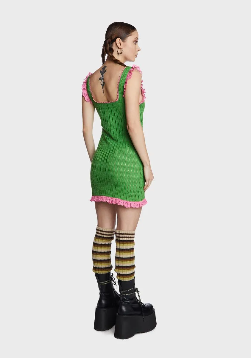 Crochet Frill Mini Dress