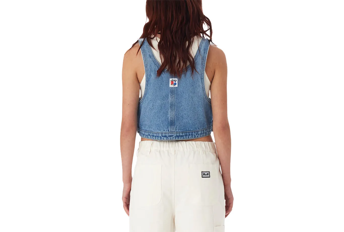 CROPPED OVERALL DENIM TOP