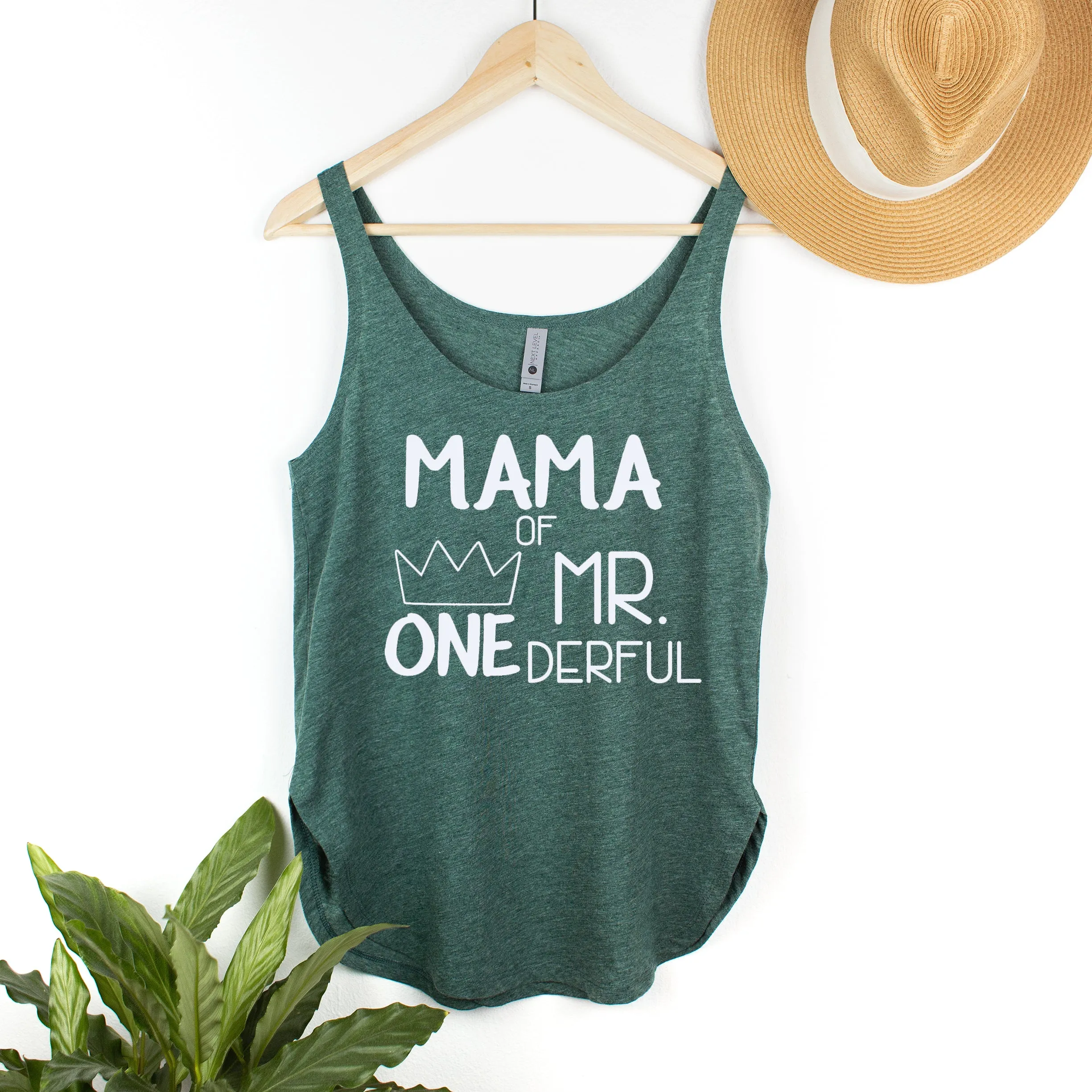 Cut Out Design Mama of Mr. Onederful Woman's Tank Top