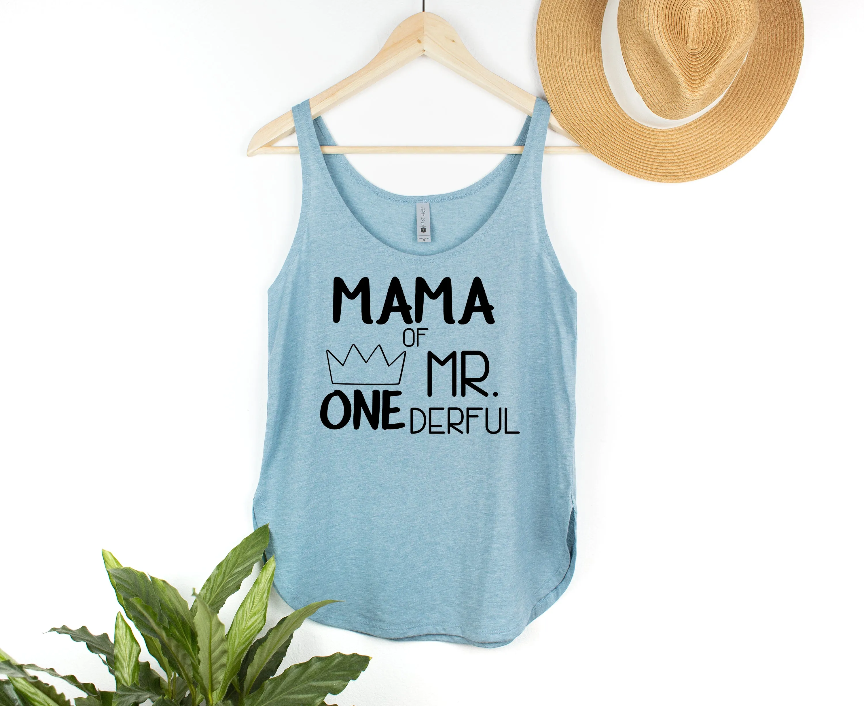 Cut Out Design Mama of Mr. Onederful Woman's Tank Top