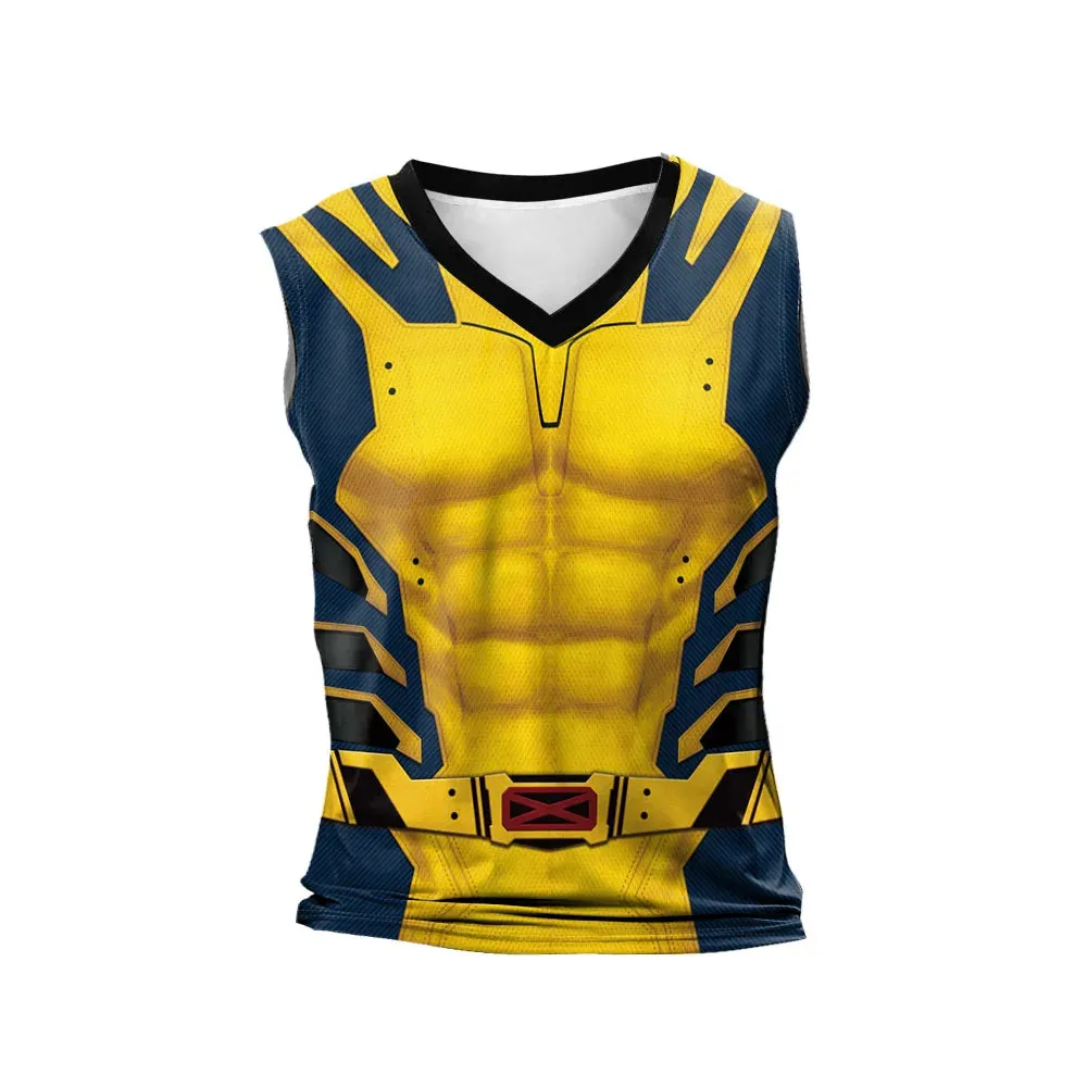 Deadpool Wolverine Cosplay Superhero Printed Vest Comic Compression Workout Bodybuilding Tank Tops