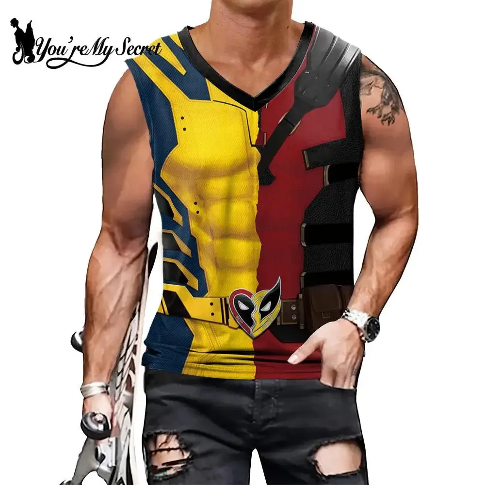 Deadpool Wolverine Cosplay Superhero Printed Vest Comic Compression Workout Bodybuilding Tank Tops