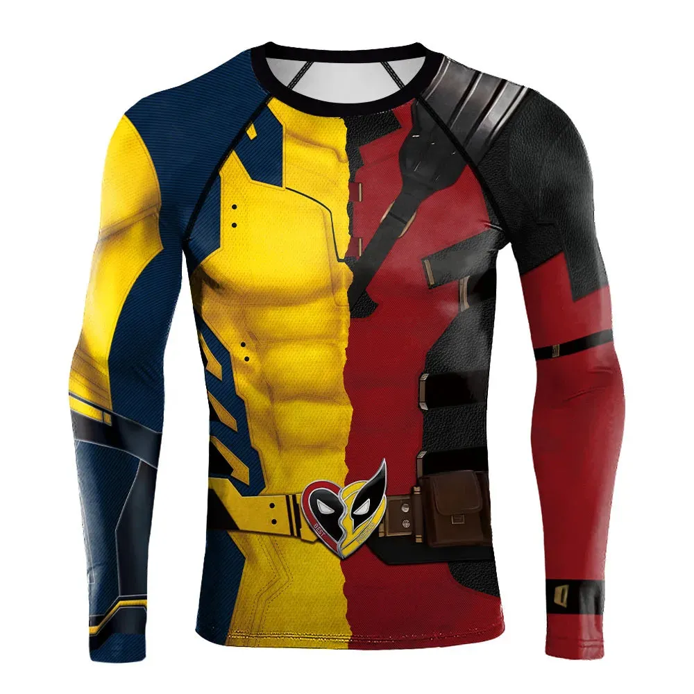 Deadpool Wolverine Cosplay Superhero Printed Vest Comic Compression Workout Bodybuilding Tank Tops