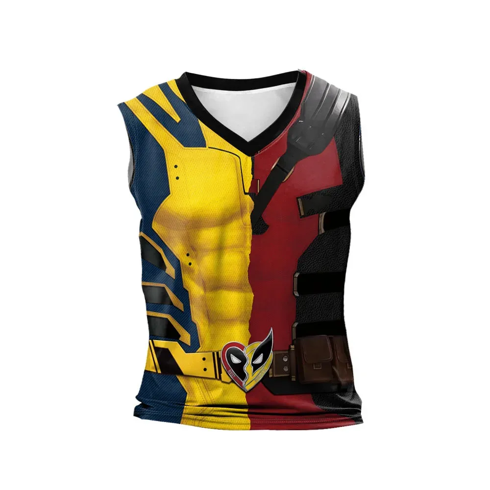 Deadpool Wolverine Cosplay Superhero Printed Vest Comic Compression Workout Bodybuilding Tank Tops