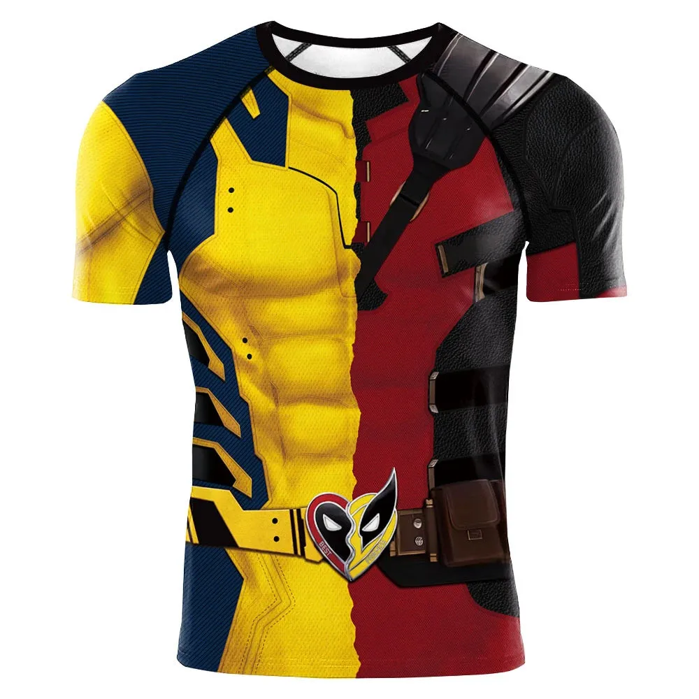 Deadpool Wolverine Cosplay Superhero Printed Vest Comic Compression Workout Bodybuilding Tank Tops