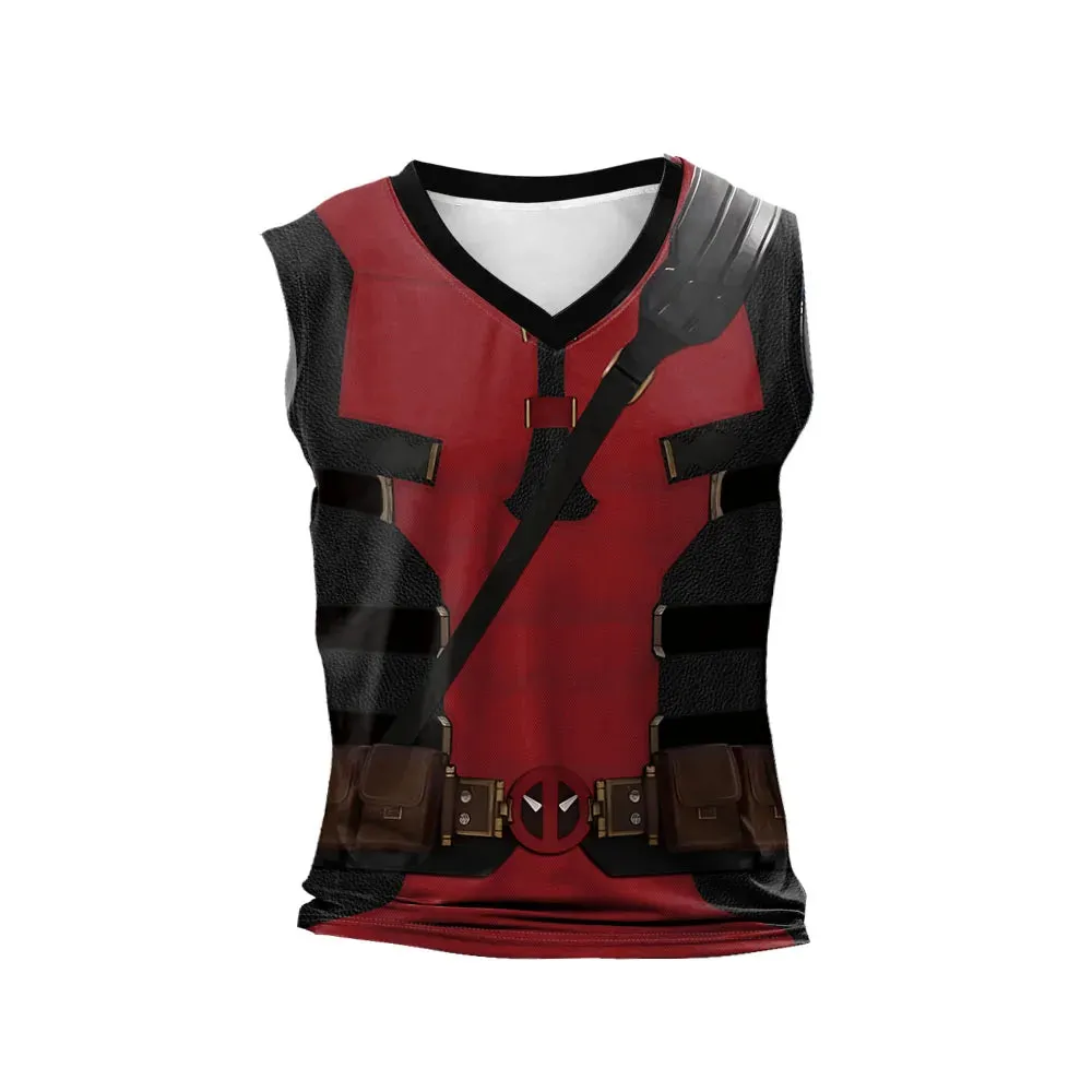Deadpool Wolverine Cosplay Superhero Printed Vest Comic Compression Workout Bodybuilding Tank Tops