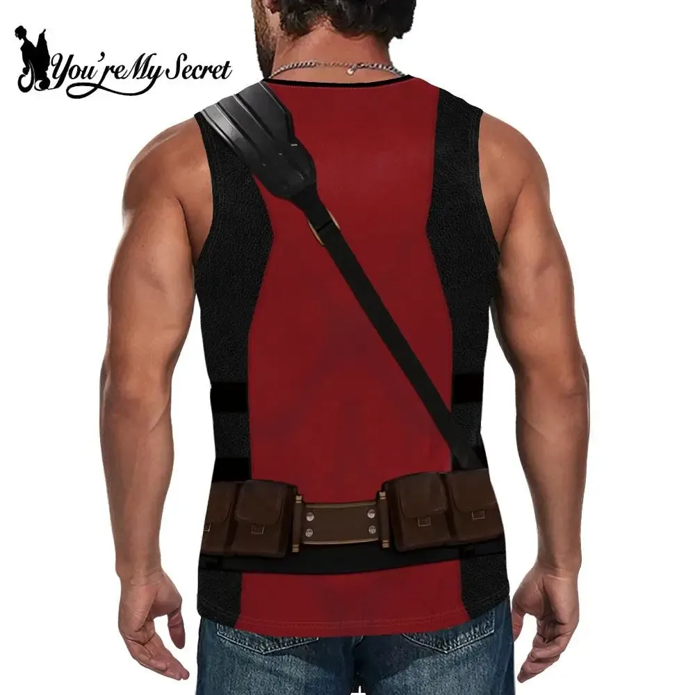 Deadpool Wolverine Cosplay Superhero Printed Vest Comic Compression Workout Bodybuilding Tank Tops