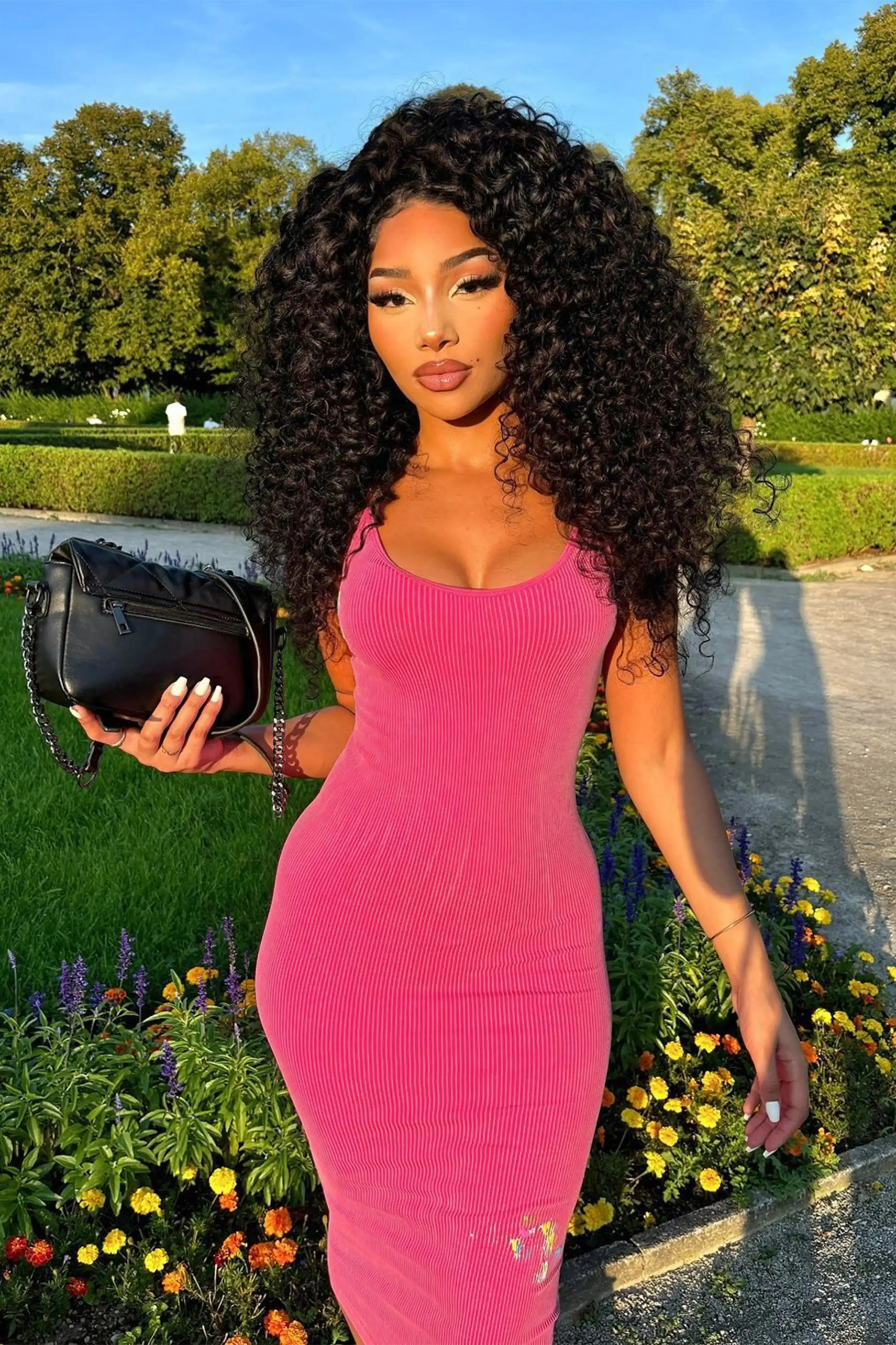 Dejour Pink Painted Midi Dress