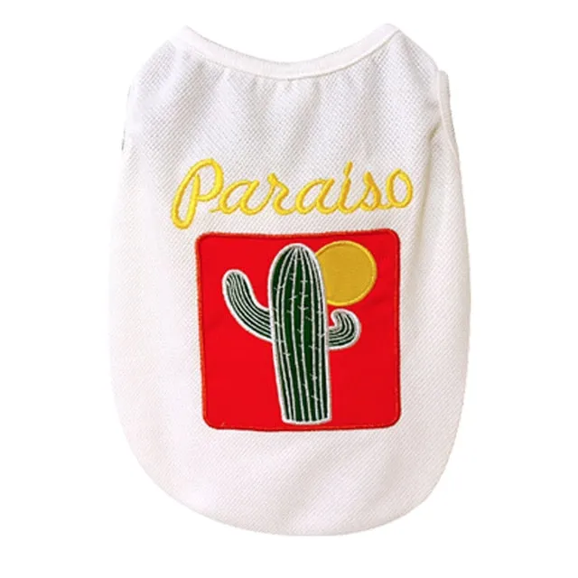 Desert Paraiso Cactus Design Spring Small Dog Tank Top