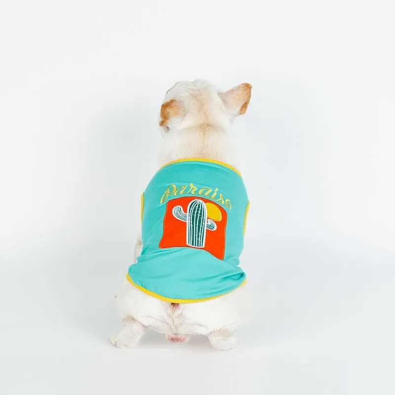 Desert Paraiso Cactus Design Spring Small Dog Tank Top