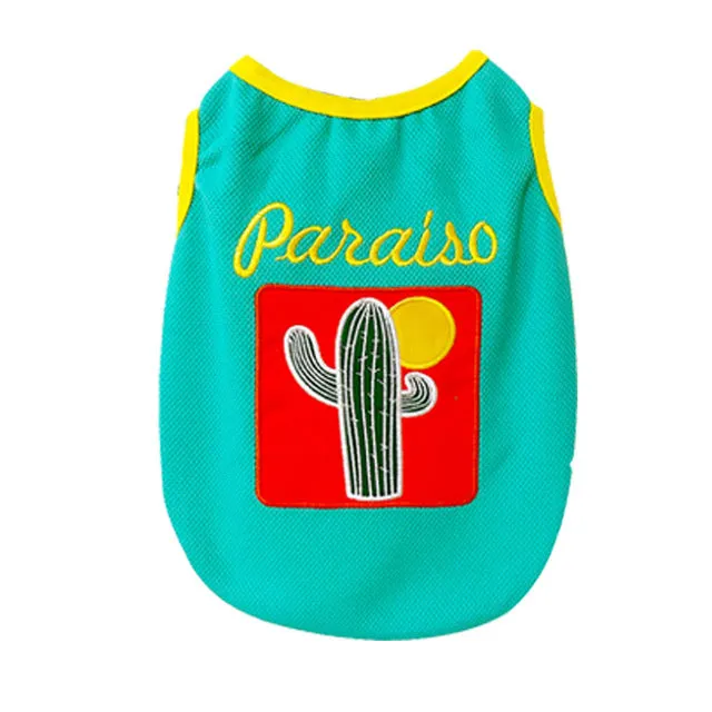 Desert Paraiso Cactus Design Spring Small Dog Tank Top