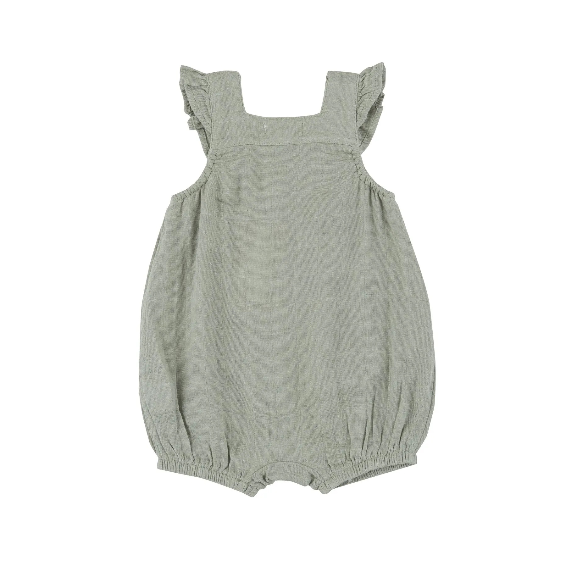 Desert Sage Smocked Overall Shortie