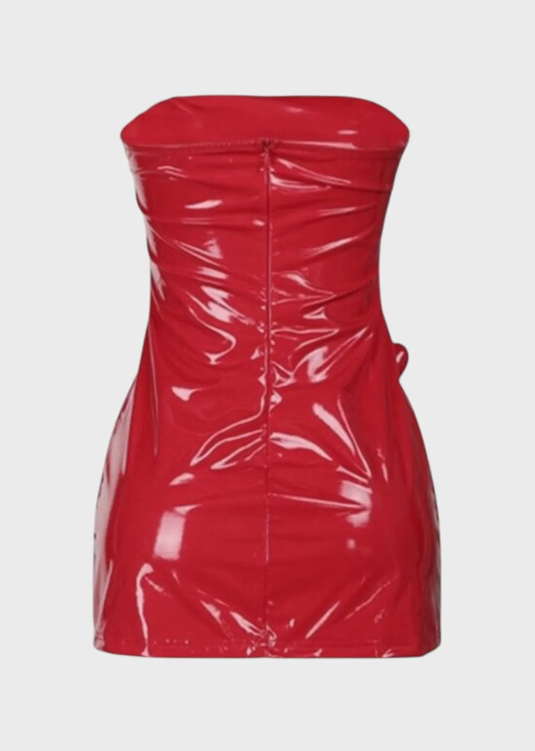 Dorota 3D Hearts Patent Leather Mini Dress