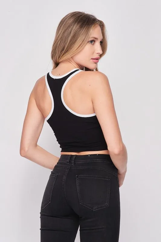 Double Striped Crop Tank Top