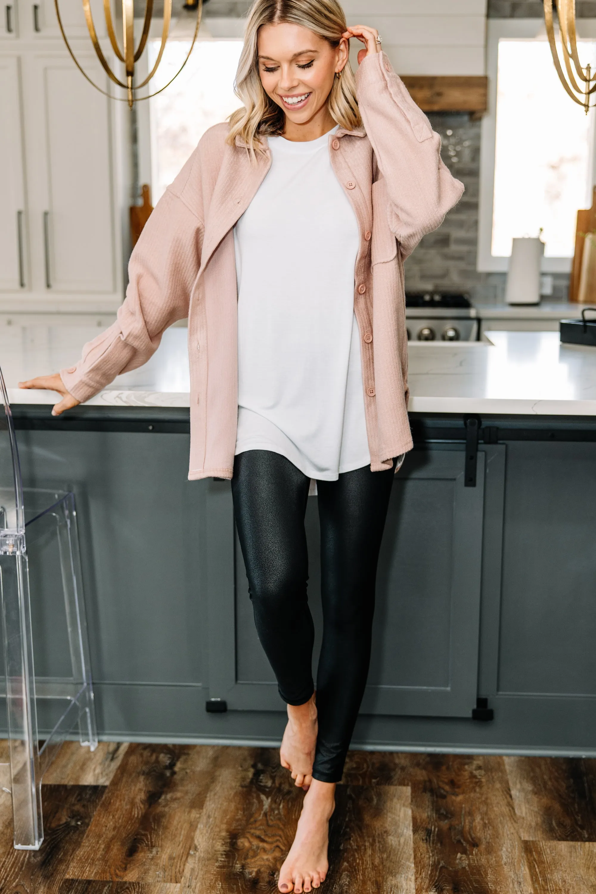 Dream On Mauve Pink Corduroy Shacket