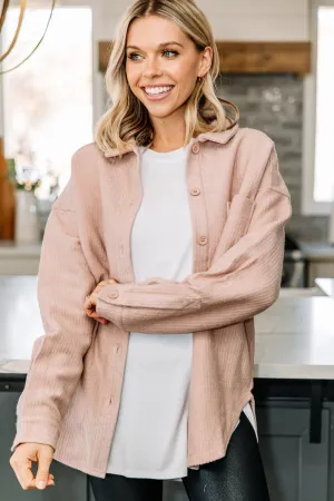 Dream On Mauve Pink Corduroy Shacket