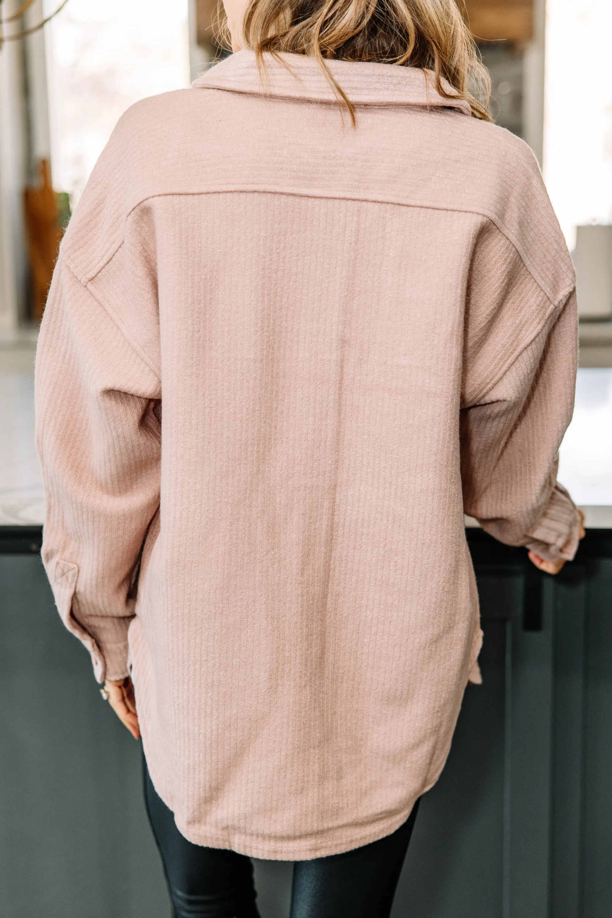 Dream On Mauve Pink Corduroy Shacket