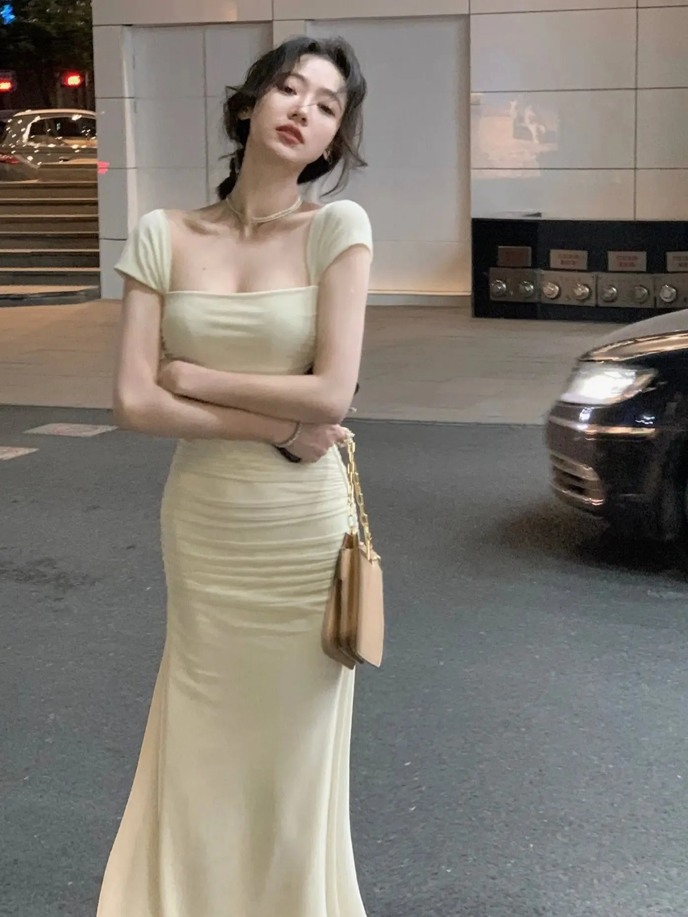 DressBetty - 2024 Summer New Elegant Vintage Bodycon One Piece Midi Dress