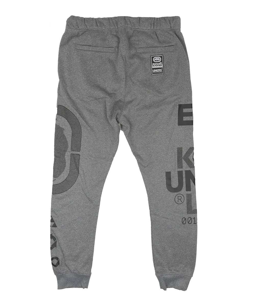 ECKO UNLTD FLEECE JOGGER PANTS GREY MARLED - EO32G840