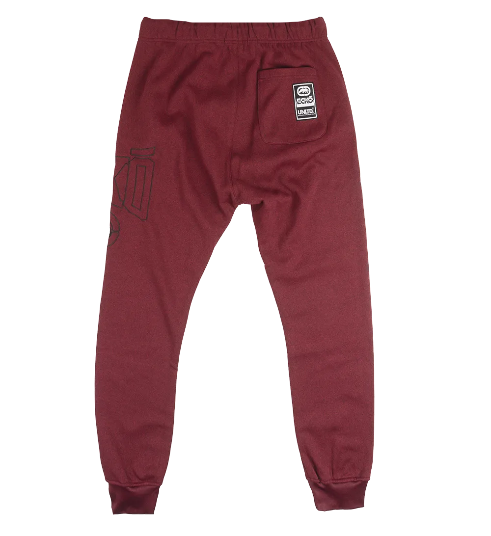ECKO UNLTD FLEECE JOGGER PANTS RED MARLED - EO32G970