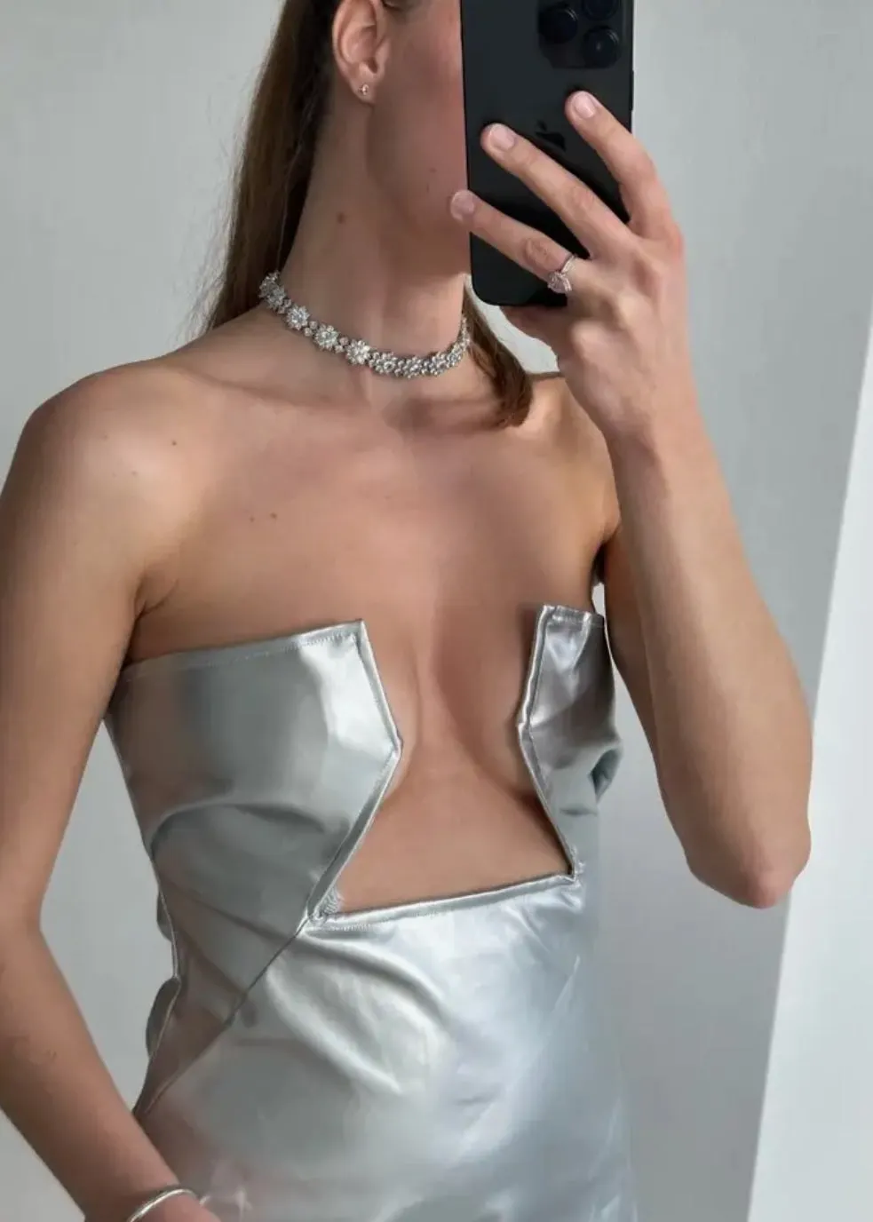 Eco Leather Tube Bodycon Mini Dress