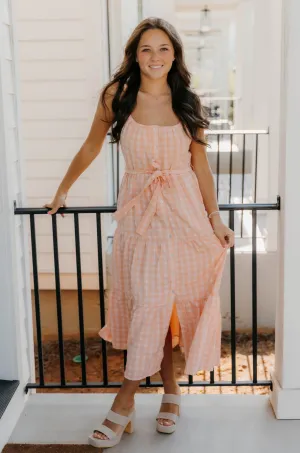 Eleanor Plaid Ruffled Midi Dress - Final Sale 40% off in cart