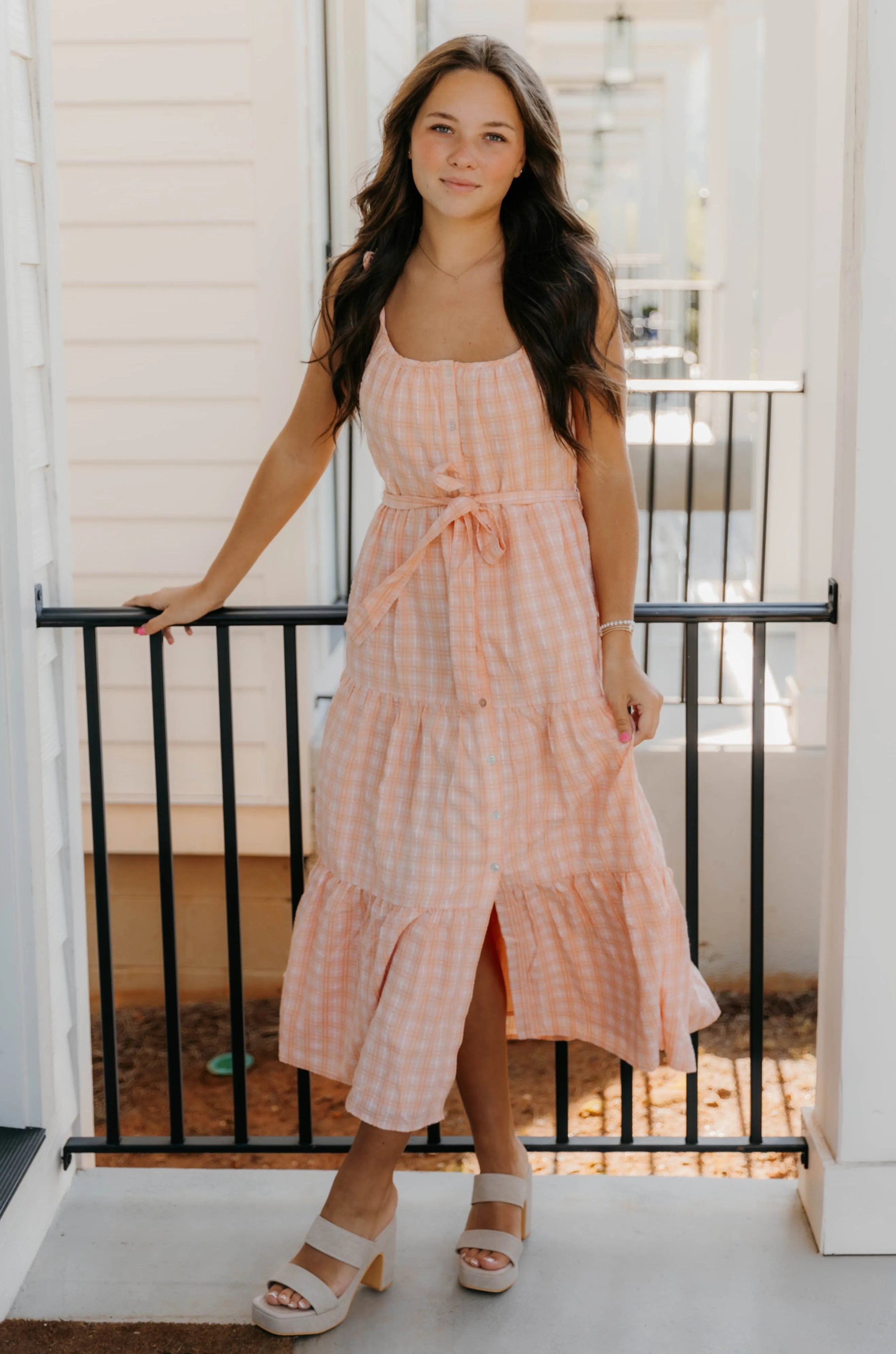 Eleanor Plaid Ruffled Midi Dress - Final Sale 40% off in cart