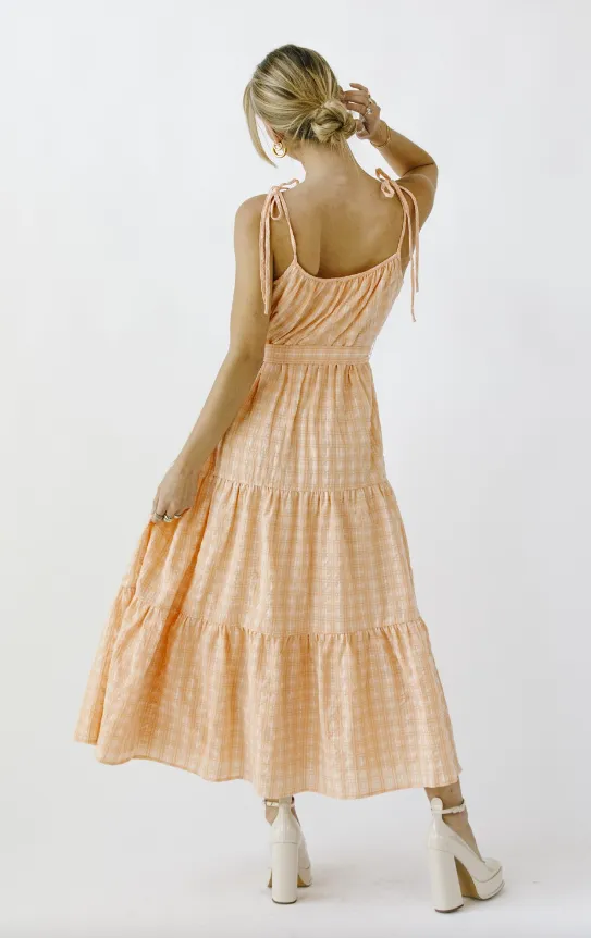 Eleanor Plaid Ruffled Midi Dress - Final Sale 40% off in cart