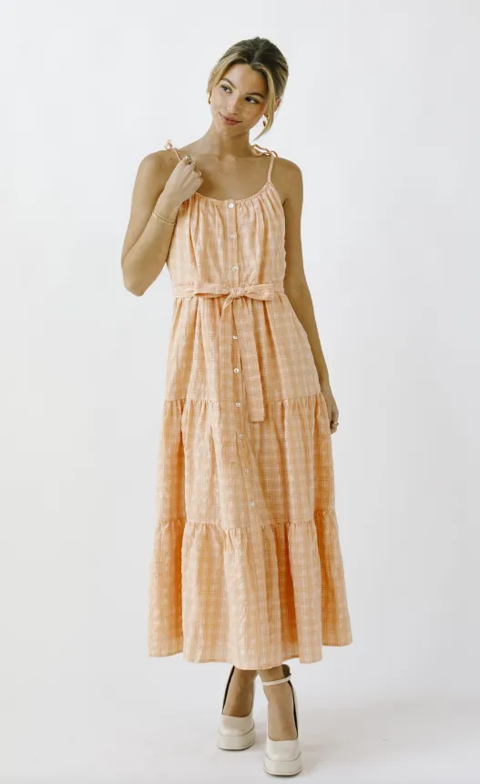 Eleanor Plaid Ruffled Midi Dress - Final Sale 40% off in cart