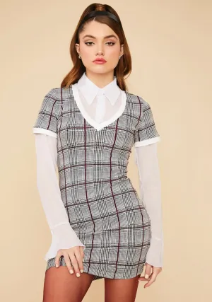 Elegant Etiquette Plaid Bodycon Dress