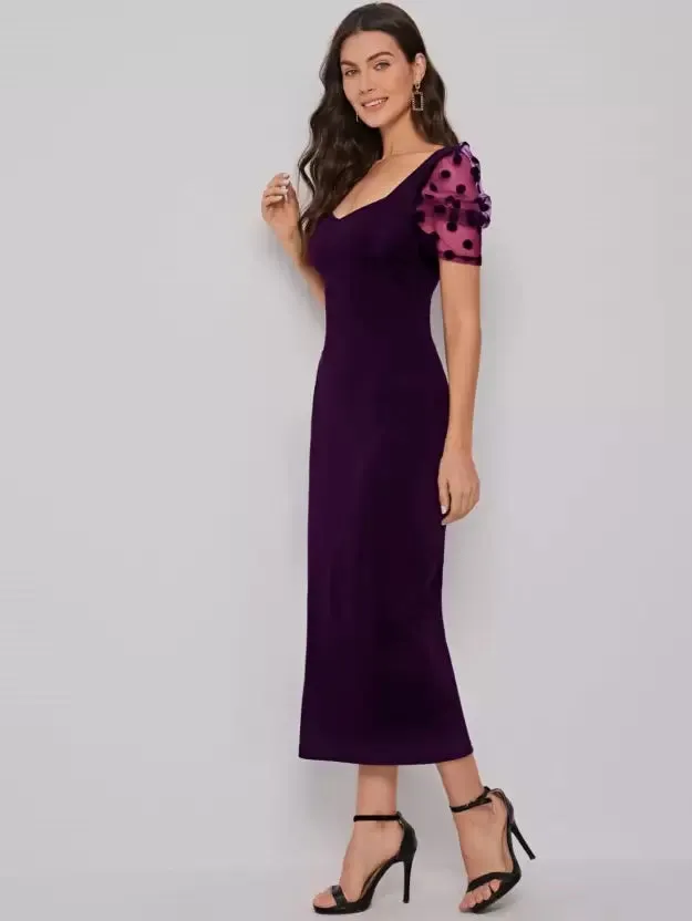 Elegant Sweetheart Sheath Midi Dress