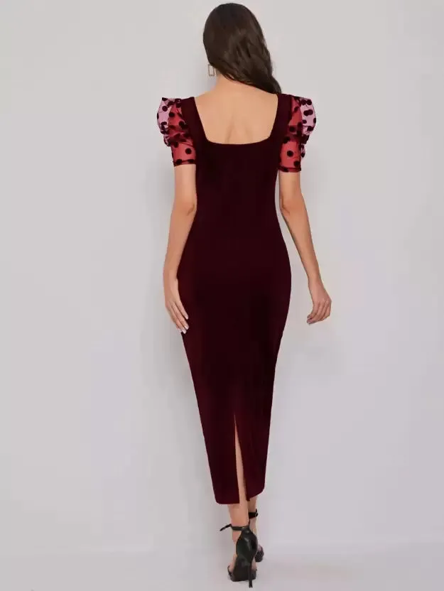 Elegant Sweetheart Sheath Midi Dress