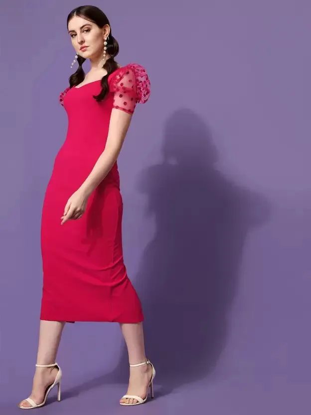 Elegant Sweetheart Sheath Midi Dress