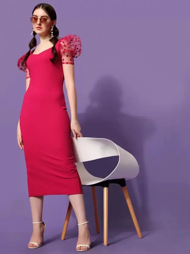 Elegant Sweetheart Sheath Midi Dress