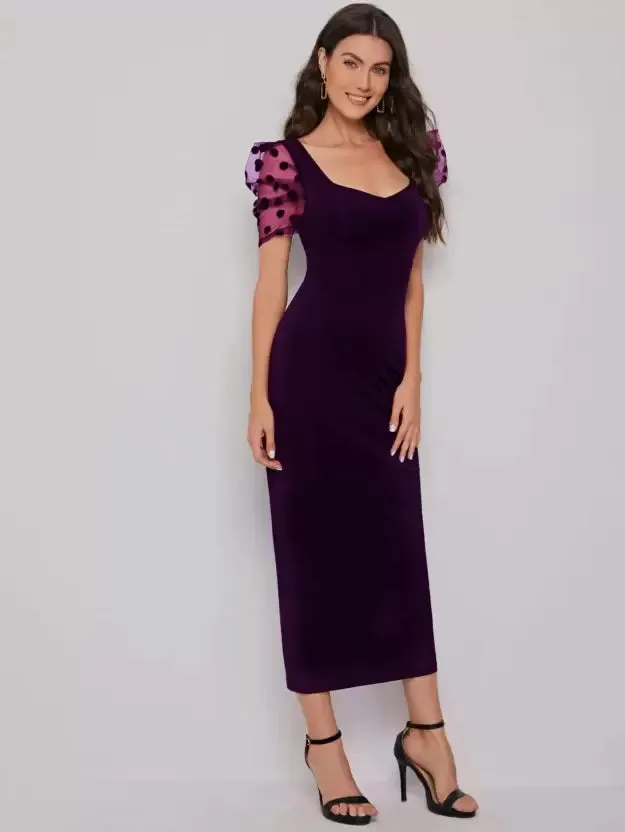 Elegant Sweetheart Sheath Midi Dress