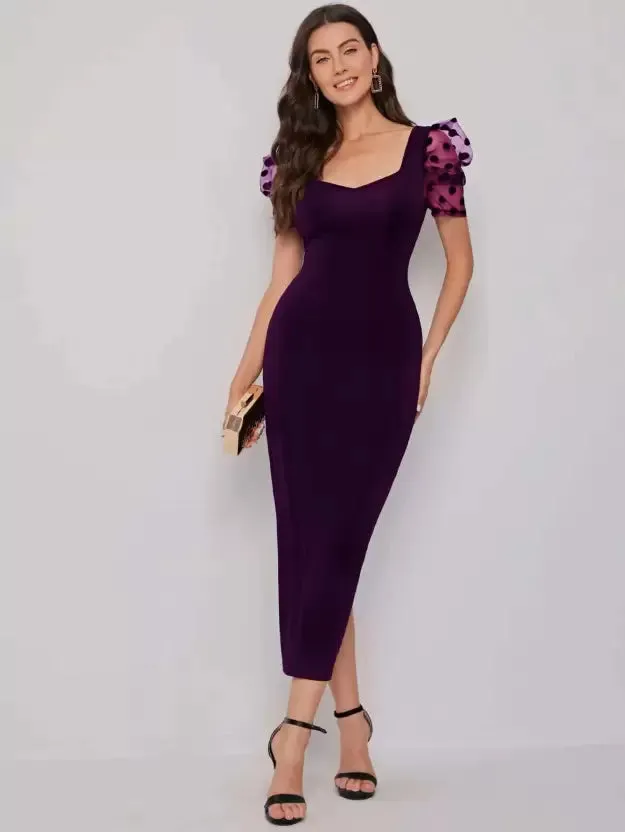 Elegant Sweetheart Sheath Midi Dress