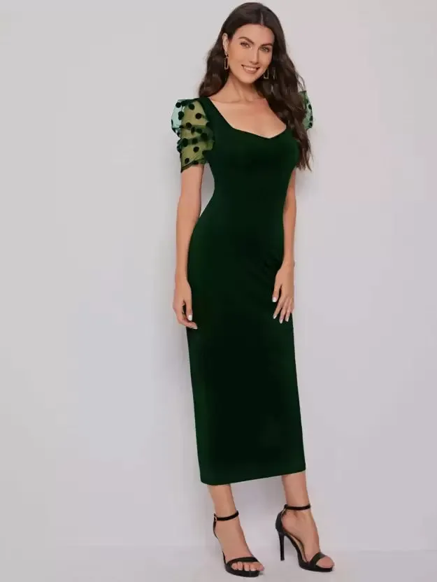 Elegant Sweetheart Sheath Midi Dress