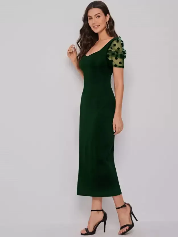 Elegant Sweetheart Sheath Midi Dress
