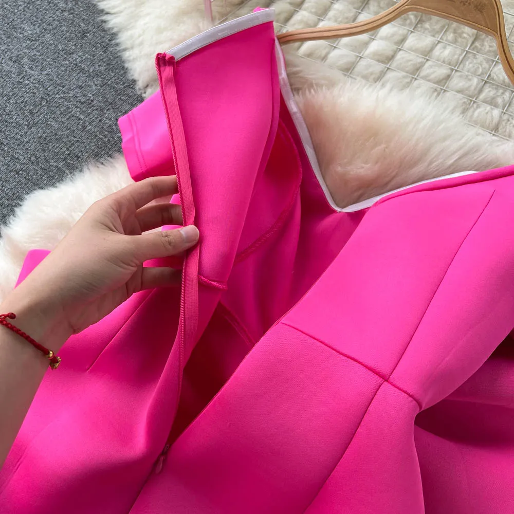 Elegant V-neck Bow-decorated Dress