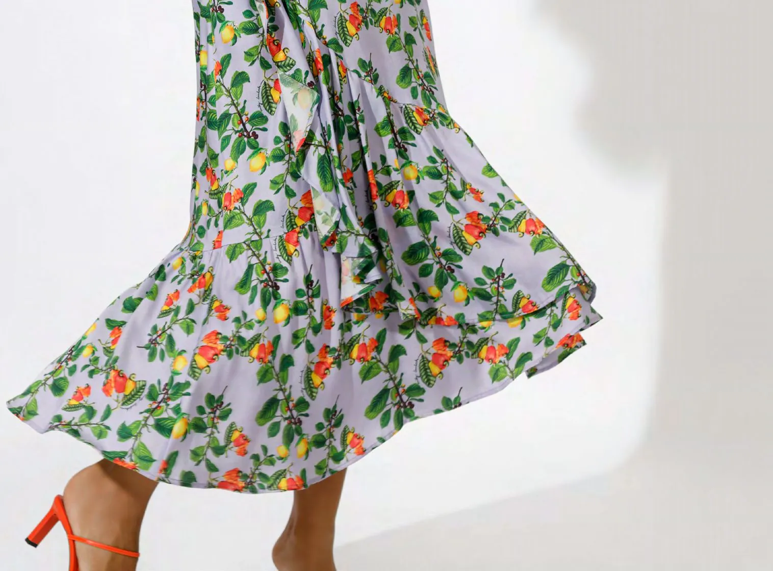 Emily Lovelock Lilac Floral Midi Dress