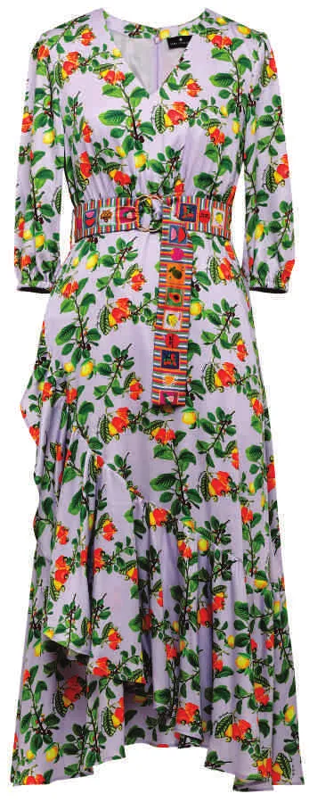 Emily Lovelock Lilac Floral Midi Dress